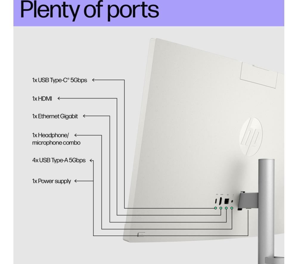 HP 27-cr0046na 27" All-in-One PC - Intel&reg; Core&trade; i5, 1 TB SSD, White image number 6 of 14