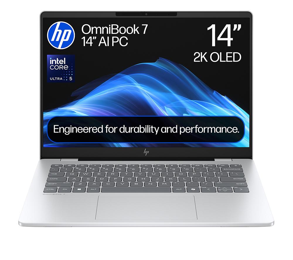 HP OmniBook 7 AI 14inch Laptop - Intel®Core  Ultra 5, 512 GB SSD, Silver