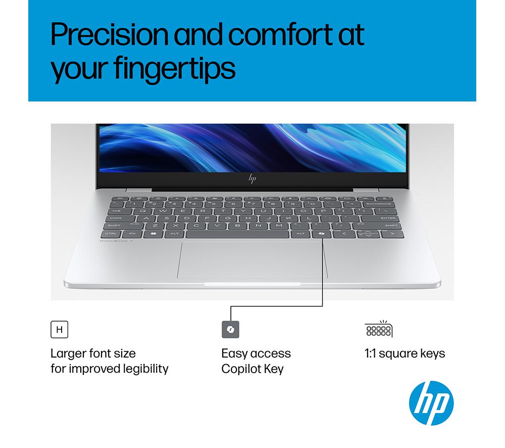 HP OmniBook 7 AI 14" Laptop - Intel&reg; Core&trade; Ultra 5, 512 GB SSD, Silver image number 9 of 31