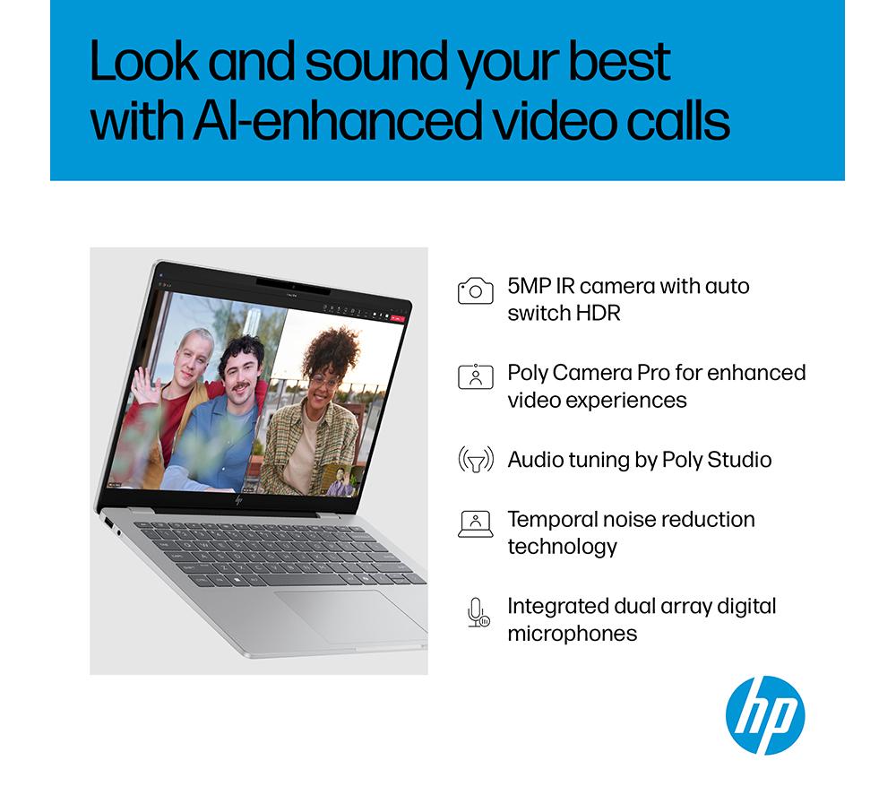 HP OmniBook 7 AI 14" Laptop - Intel&reg; Core&trade; Ultra 5, 512 GB SSD, Silver image number 10 of 31