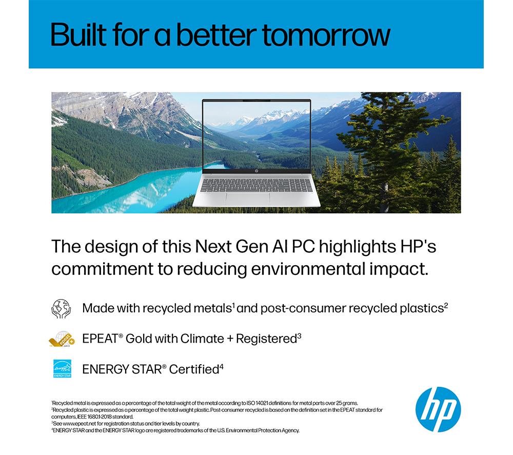 HP OmniBook 5 NGAI 16" Laptop, Copilot+ PC - AMD Ryzen AI 7, 512 GB SSD, Glacier Silver image number 9 of 23
