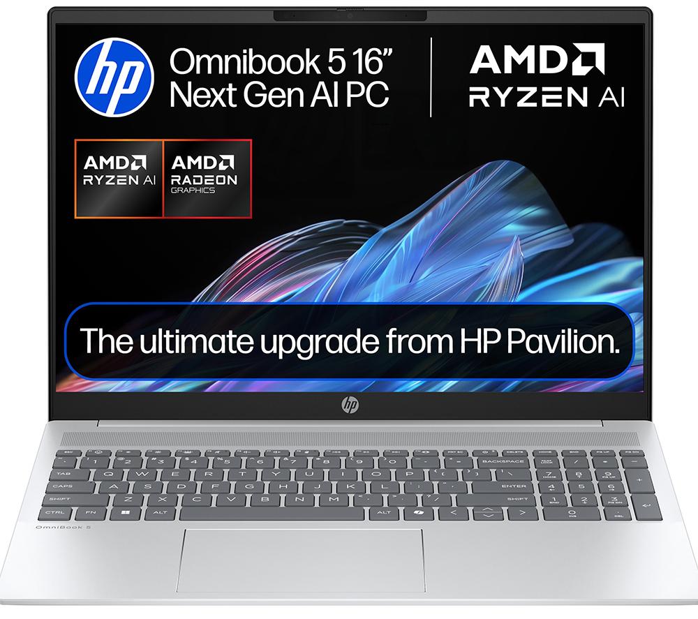 HP OmniBook 5 16" Laptop - AMD Ryzen AI 5, 512 GB SSD, Silver