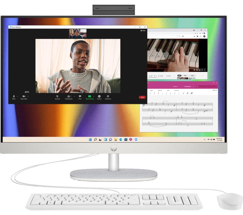 HP 27-cr0051na 27" All-in-One PC - AMD Ryzen 7, 1 TB SSD, White