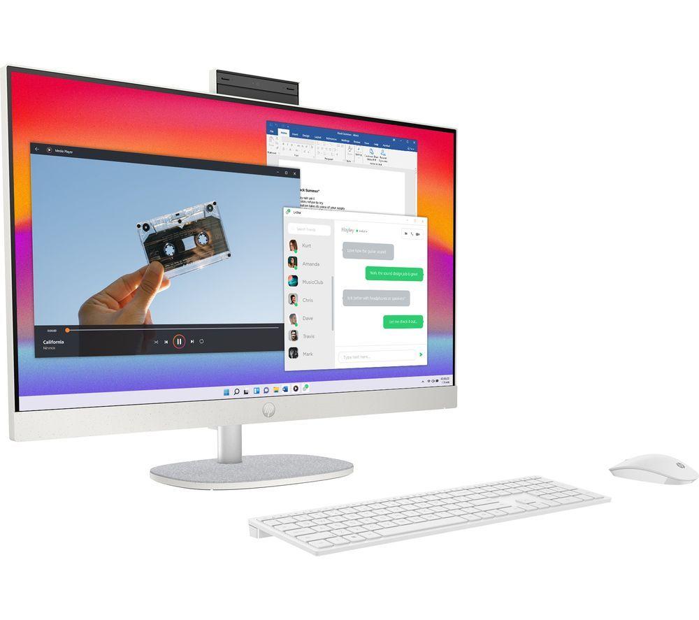 HP 24-cr0058na 23.8" All-in-One PC - Intel Core i3, 512 GB SSD, Shell White