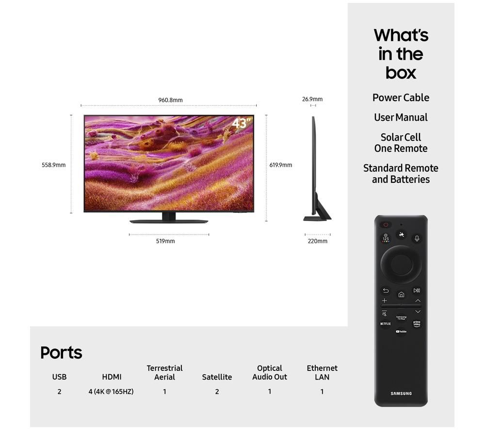 SAMSUNG QN90F 43" Neo QLED 4K Mini LED Vision AI Smart TV 2025 - QE43QN90F image number 7 of 11