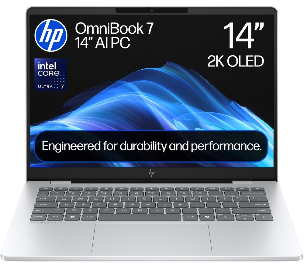HP OmniBook 7 AI 14inch Laptop - Intel®Core  Ultra 7, 1 TB SSD, Silver