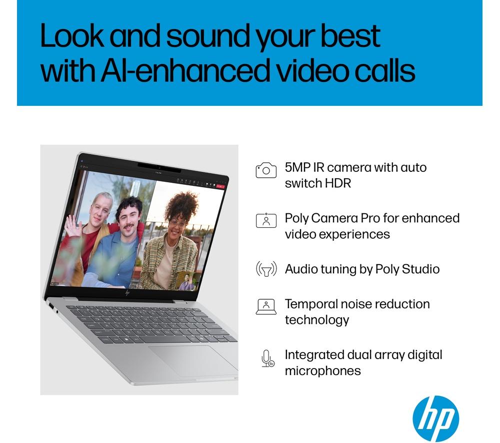 HP OmniBook 7 AI 14" Laptop - Intel&reg; Core&trade; Ultra 7, 1 TB SSD, Silver image number 10 of 31