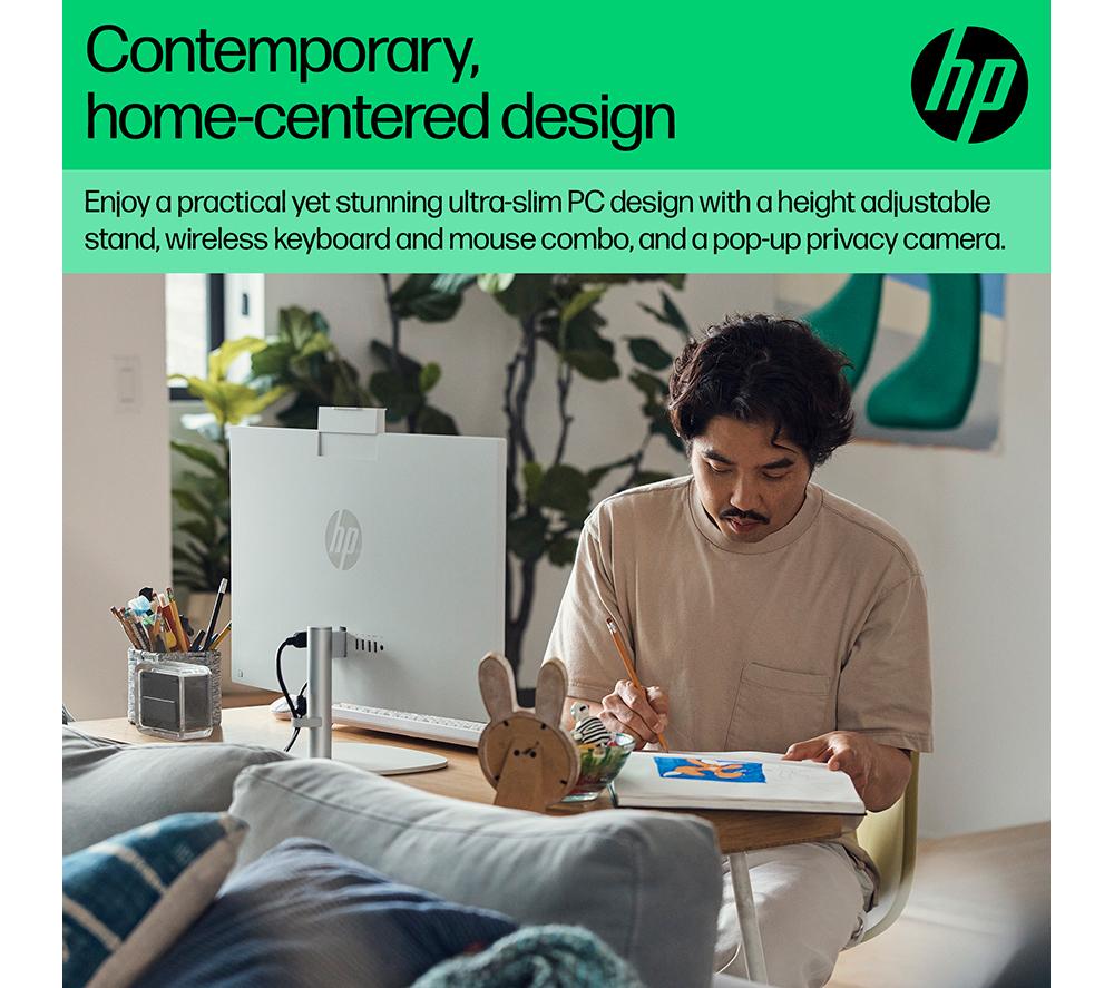 HP 24-cr0048na 23.8" All-in-One PC - Intel&reg; Core&trade; i5, 1 TB SSD, White image number 8 of 20