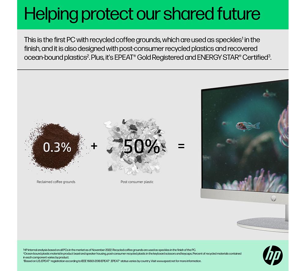 HP 24-cr0048na 23.8" All-in-One PC - Intel&reg; Core&trade; i5, 1 TB SSD, White image number 11 of 20