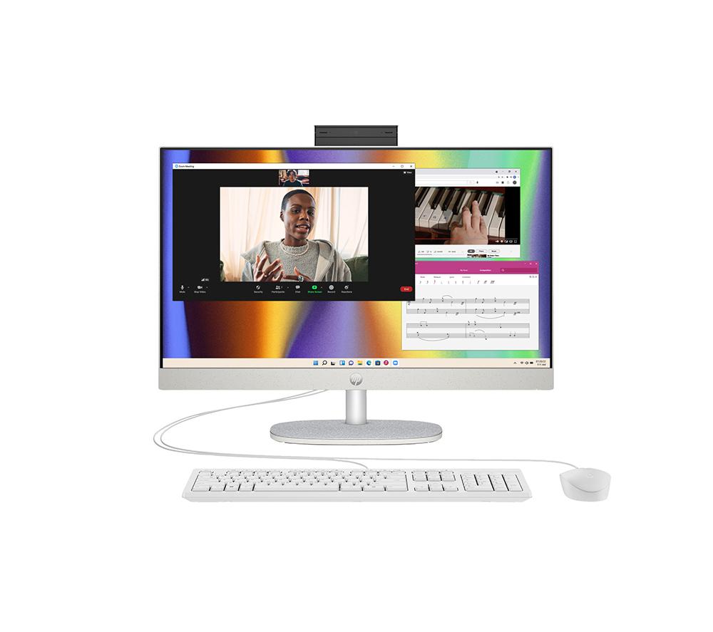 HP 24-cr0065na 23.8" All-in-One PC - AMD Ryzen 7, 1 TB SSD, White