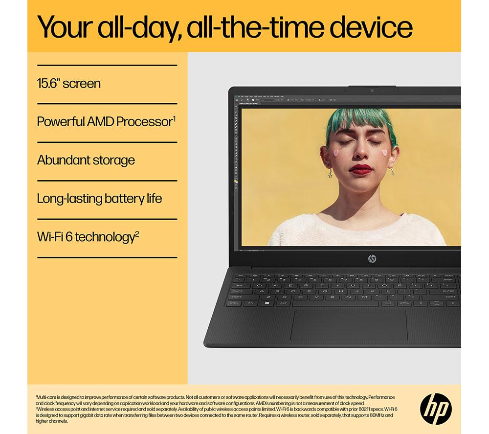 HP 15-fc0527sa 15.6" Laptop - AMD Ryzen 7, 512 GB, Jet Black image number 4 of 22