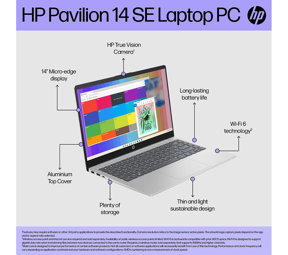 HP Pavilion SE 14-ep0532sa 14" Laptop - Intel&reg; Core&trade; i7, 512 GB SSD, Silver image number 4 of 21