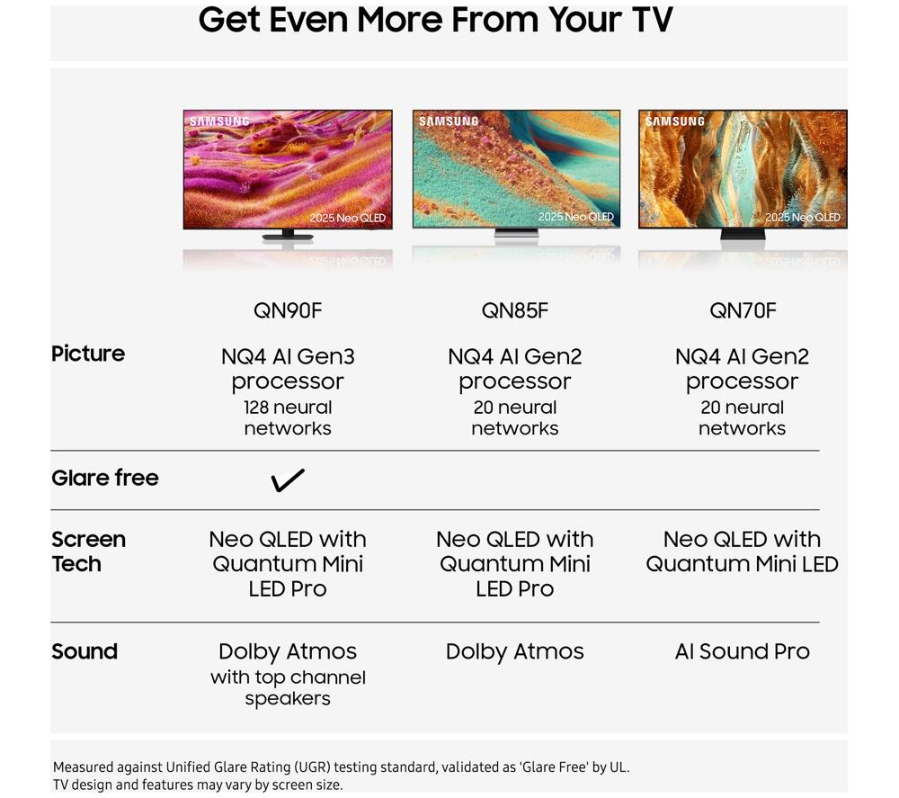 SAMSUNG QN90F 55" Neo QLED 4K Mini LED Vision AI Smart TV 2025 - QE55QN90F image number 8 of 12