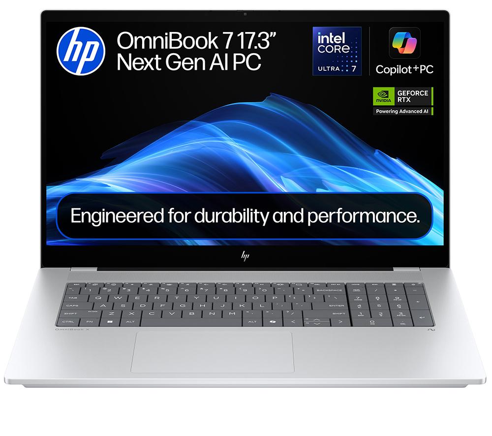 HP OmniBook 7 NGAI 17.3inch Laptop - Intel®Core  Ultra 7, 1 TB SSD, Silver