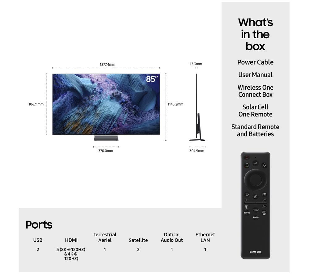 SAMSUNG QN990F 85" Neo QLED 8K Mini LED Vision AI Smart TV 2025 - QE85QN990F image number 7 of 13