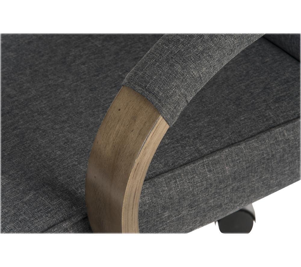 TEKNIK Grayson Fabric Reclining Executive Chair - Grey & Driftwood image number 3 of 6