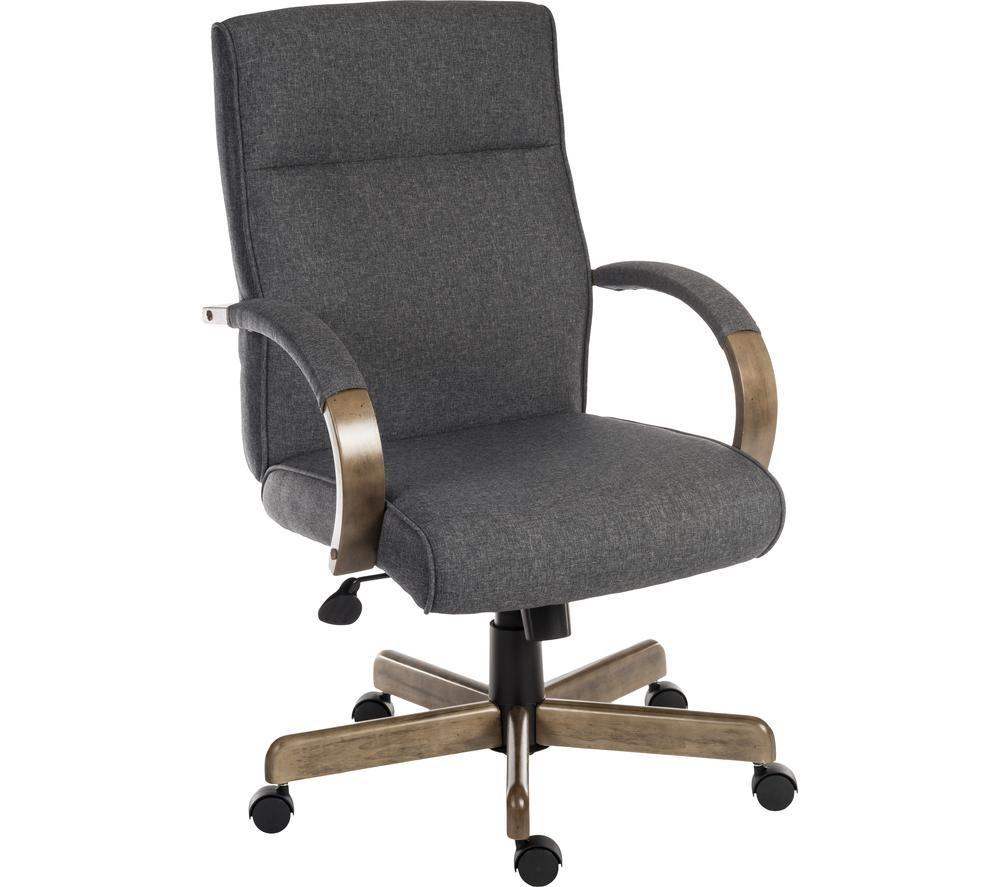 TEKNIK Grayson Fabric Reclining Executive Chair - Grey & Driftwood image number 4 of 6