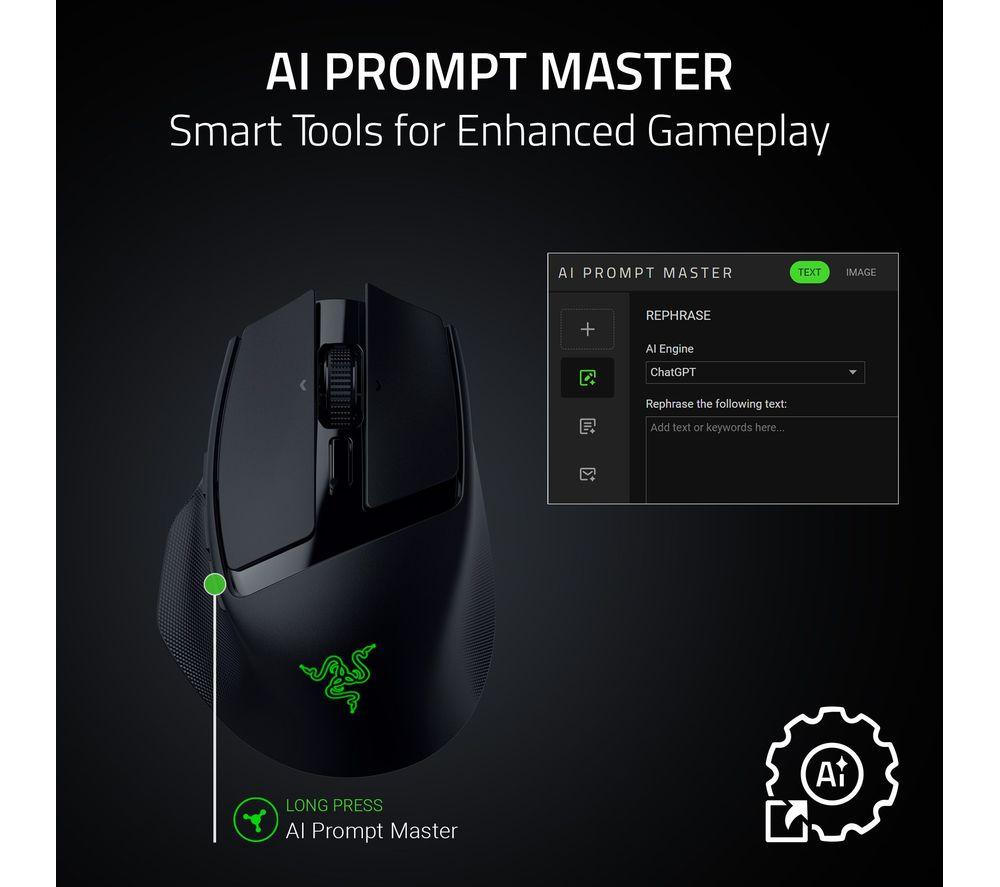 RAZER Basilisk Mobile Wireless Optical Gaming Mouse - Black image number 10 of 10