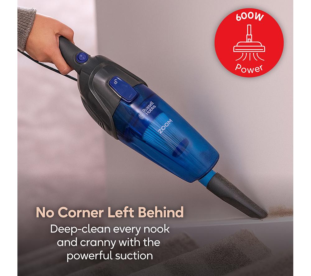 RUSSELL HOBBS Zoom RHSV1002 Handheld Vacuum Cleaner - Blue & Grey image number 7 of 17