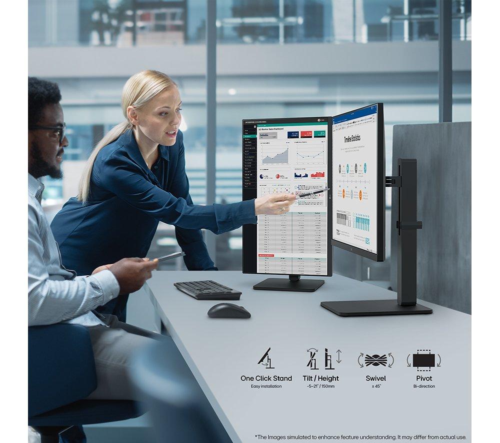 LG 24BA450-B Full HD 24" LED Monitor - Black image number 3 of 11