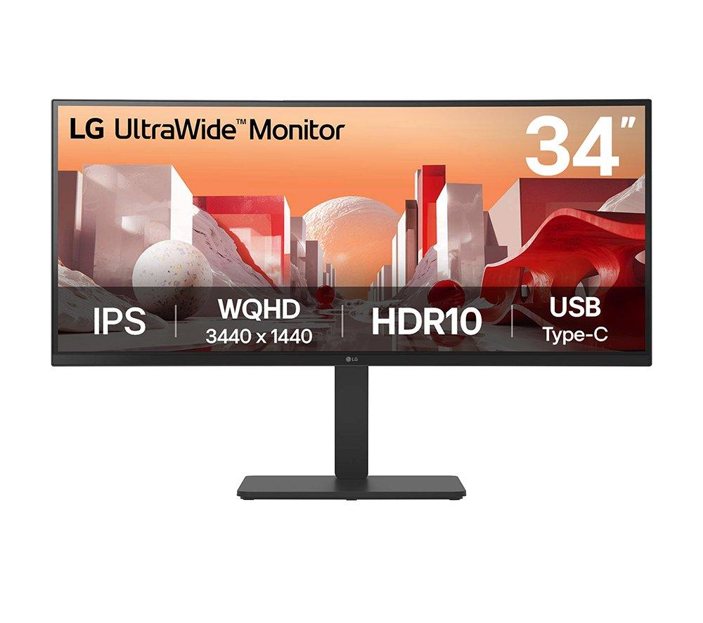 Lg Ultrawide 34Ba75qe-B Quad Hd 34" Curved Ips Monitor - Black, Black