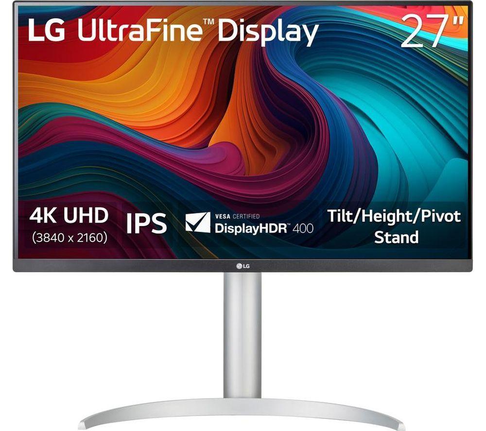 LG UltraFine 27UP650K-W 4K Ultra HD 27" IPS LED Monitor - Black & Silver, Silver/Grey,Black