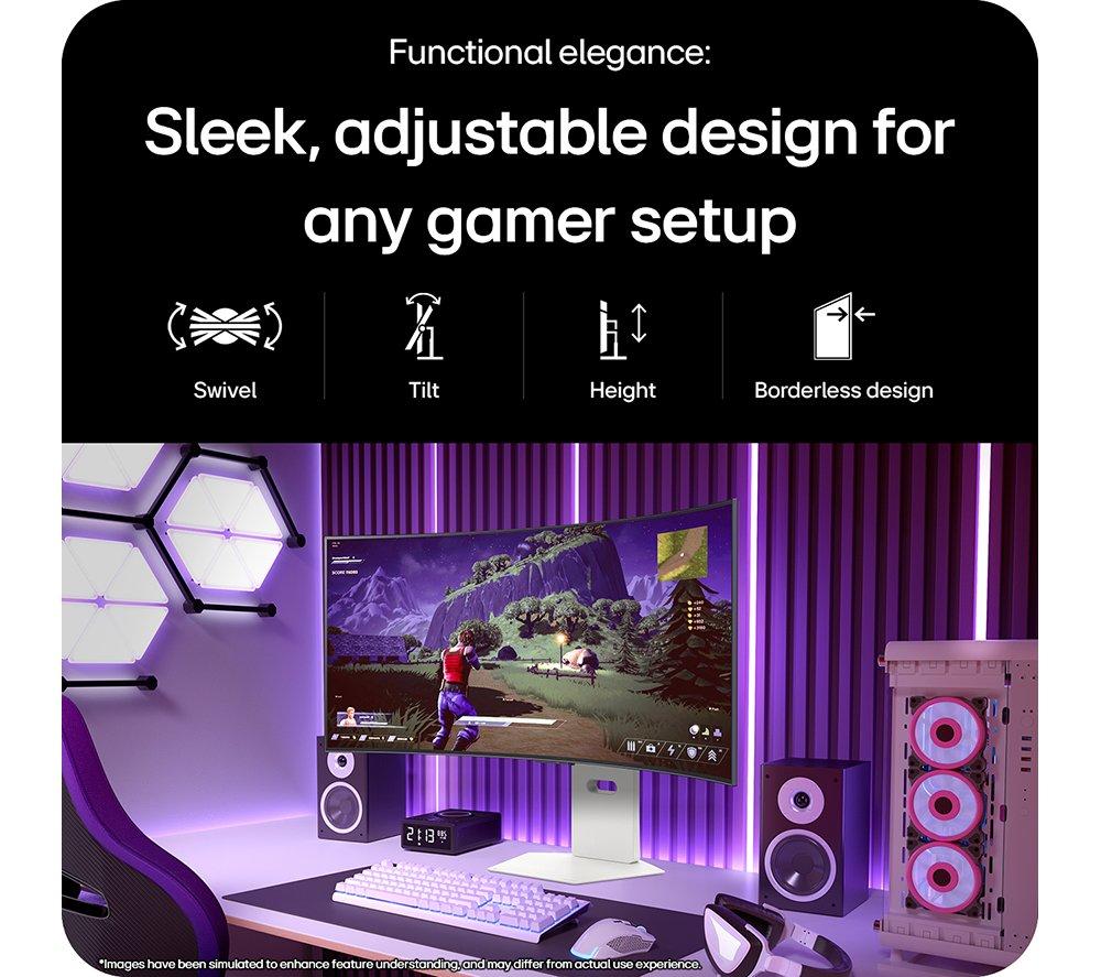 LG UltraGear GX9s 39GX90SA-W.AEK Quad HD 39" Curved OLED Smart Gaming Monitor - White image number 9 of 23
