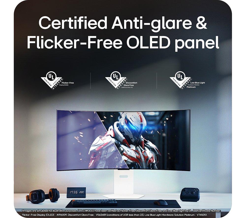 LG UltraGear GX9s 39GX90SA-W.AEK Quad HD 39" Curved OLED Smart Gaming Monitor - White image number 14 of 23
