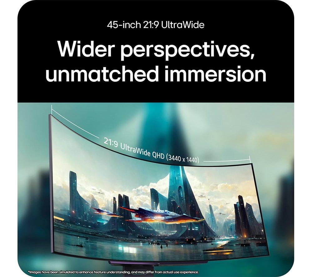 LG UltraGear GX9s 45GX90SA-B.AEK Quad HD 45" Curved OLED Smart Gaming Monitor - Black image number 3 of 21