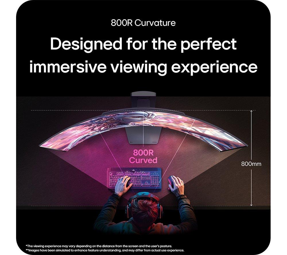 LG UltraGear GX9s 45GX90SA-B.AEK Quad HD 45" Curved OLED Smart Gaming Monitor - Black image number 6 of 21