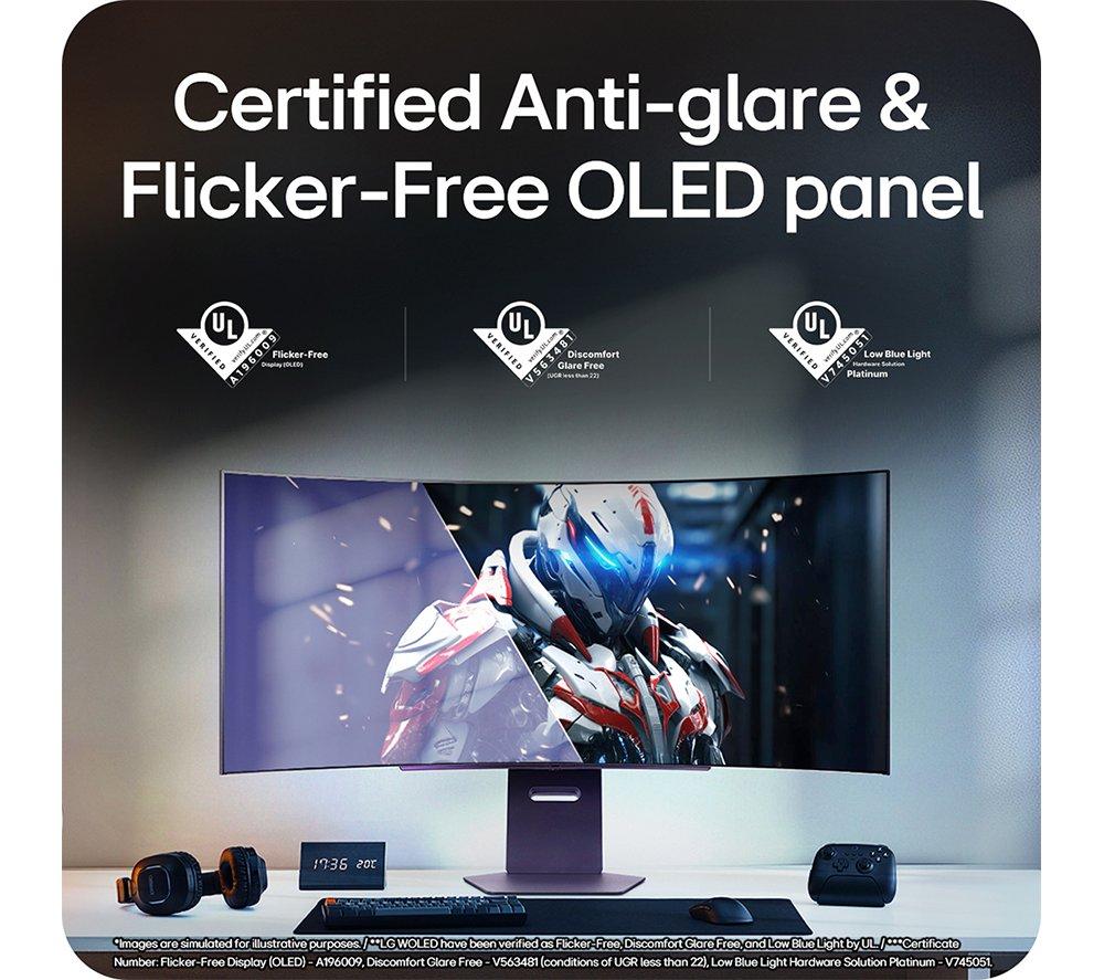 LG UltraGear GX9s 45GX90SA-B.AEK Quad HD 45" Curved OLED Smart Gaming Monitor - Black image number 14 of 21