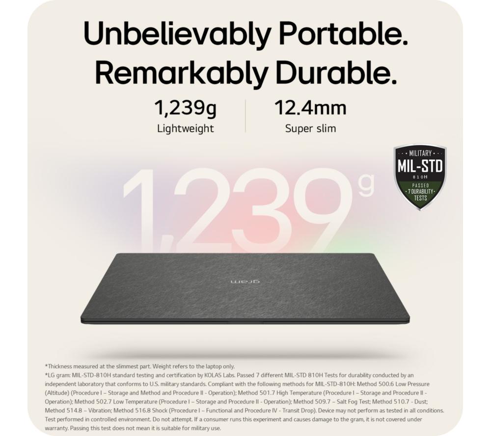 LG gram Pro 16Z90TS-G.AU89A1 16" Laptop, Copilot+ PC - Intel&reg; Core&trade; Ultra 7, 1 TB SSD, Grey image number 3 of 15
