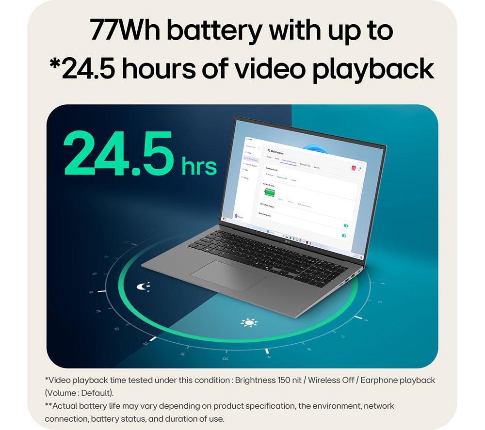 LG gram 17 17Z90TL-G.AU88A1 17" Laptop, Copilot+ PC - Intel&reg; Core&trade; Ultra 7, 1 TB SSD, Black image number 4 of 14