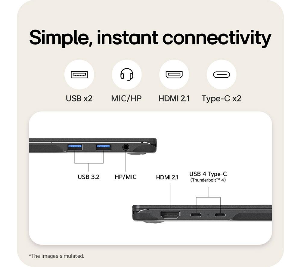 LG gram Pro 16T90TP-G.AA78A1 16" 2 in 1 Laptop - Intel&reg; Core&trade; Ultra 7, 1 TB SSD, Black image number 5 of 18