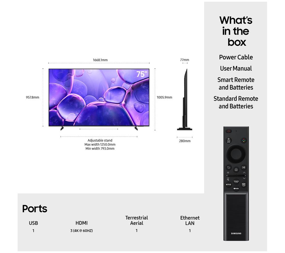 SAMSUNG U8000F 85" Crystal UHD 4K HDR Smart TV 2025 - UE85U8000F image number 7 of 11