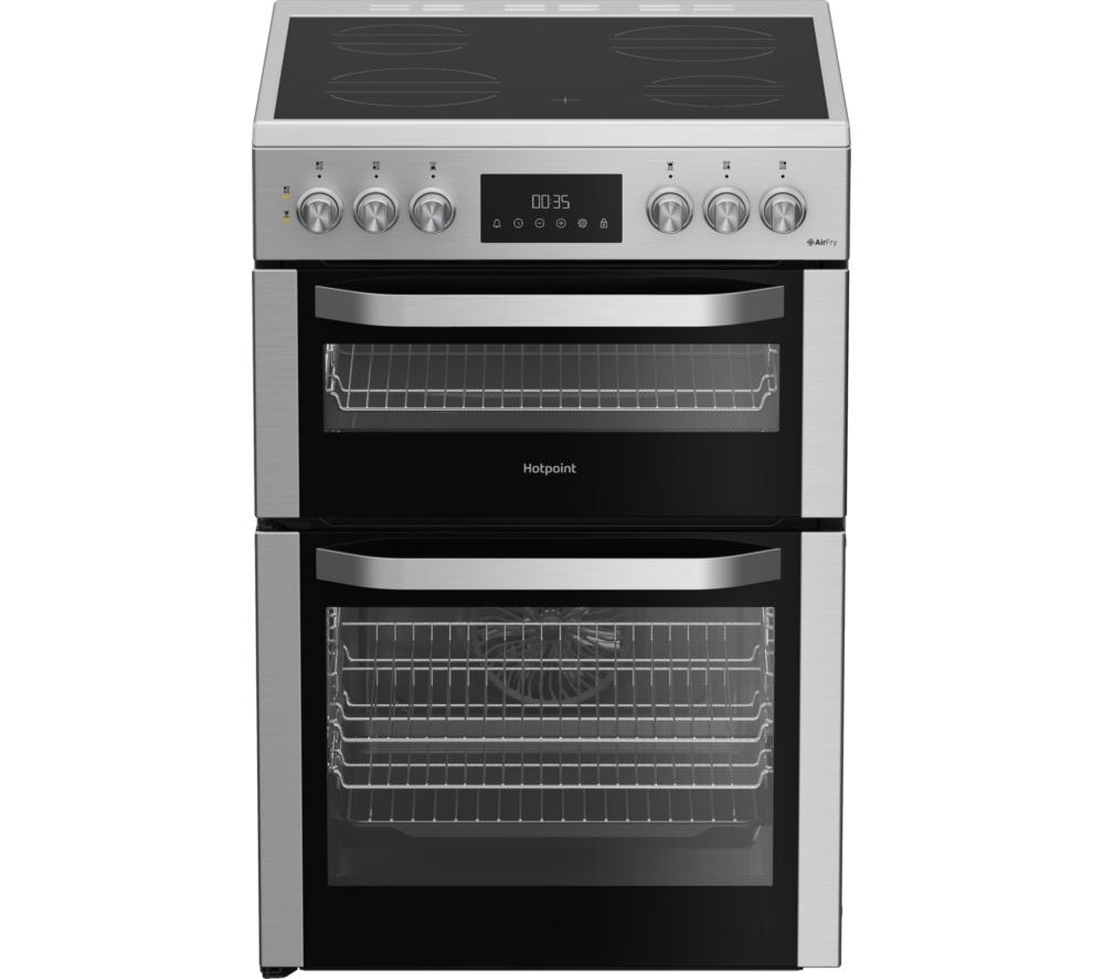 HOTPOINT Multiflow HDE6VDCAX 60 cm Electric Ceramic Cooker – Stainless Steel, Stainless Steel