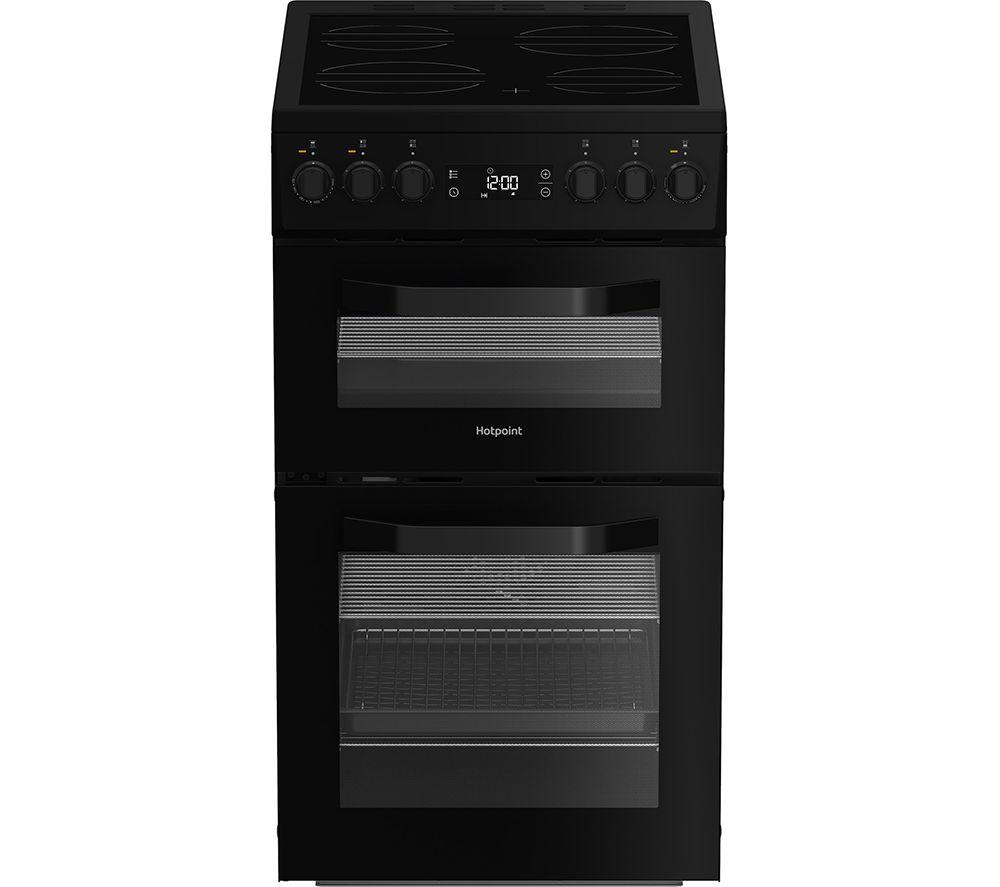 HOTPOINT HDE5VDCB 50 cm Electric Ceramic Cooker – Black, Black