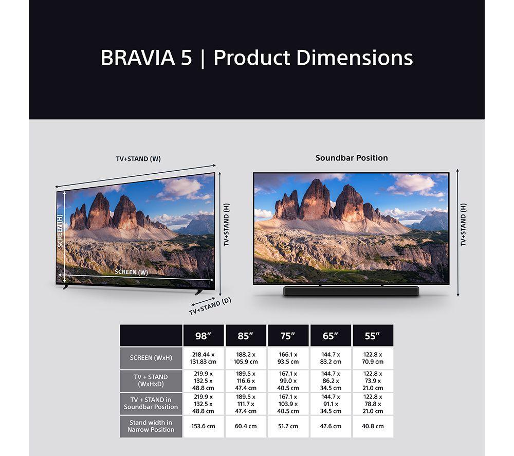 SONY BRAVIA 5 98" XR Mini LED 4K HDR Smart TV - K98XR55BP image number 16 of 19
