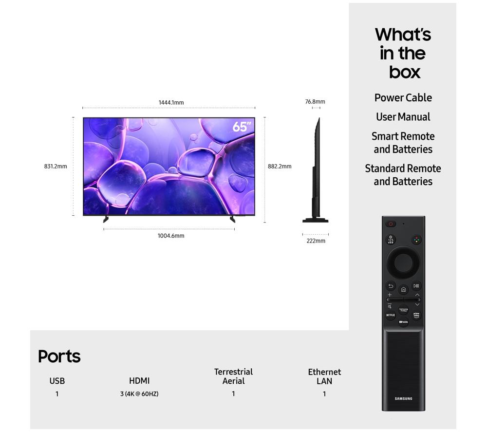 SAMSUNG U8000F 65" Crystal UHD 4K HDR Smart TV 2025 - UE65U8000F image number 7 of 11