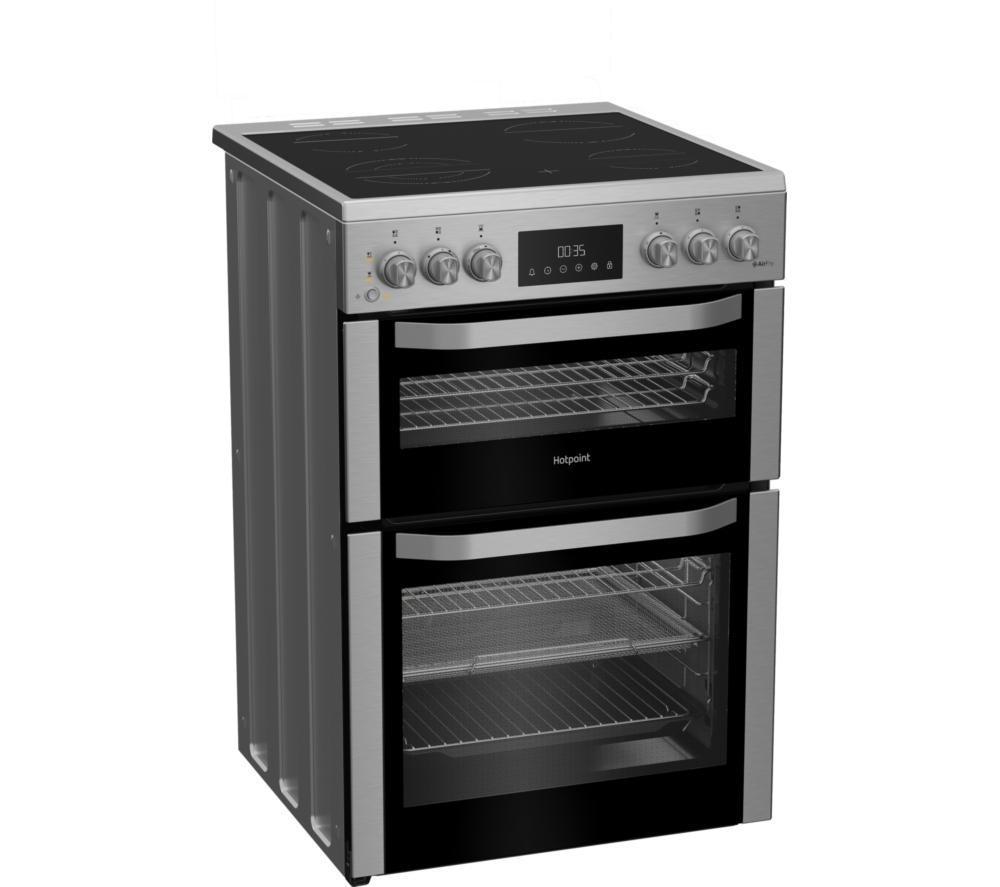 HOTPOINT Multiflow HDE6VDCASX 60 cm Electric Ceramic Cooker with Air Fry - Stainless Steel image number 2 of 12