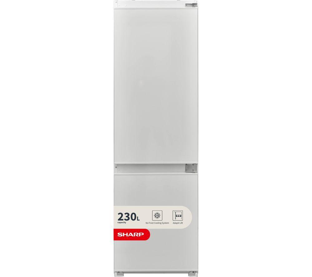 SHARP SJ-BE237M01X-EN Integrated 70/30 Fridge Freezer - Sliding Hinge, White