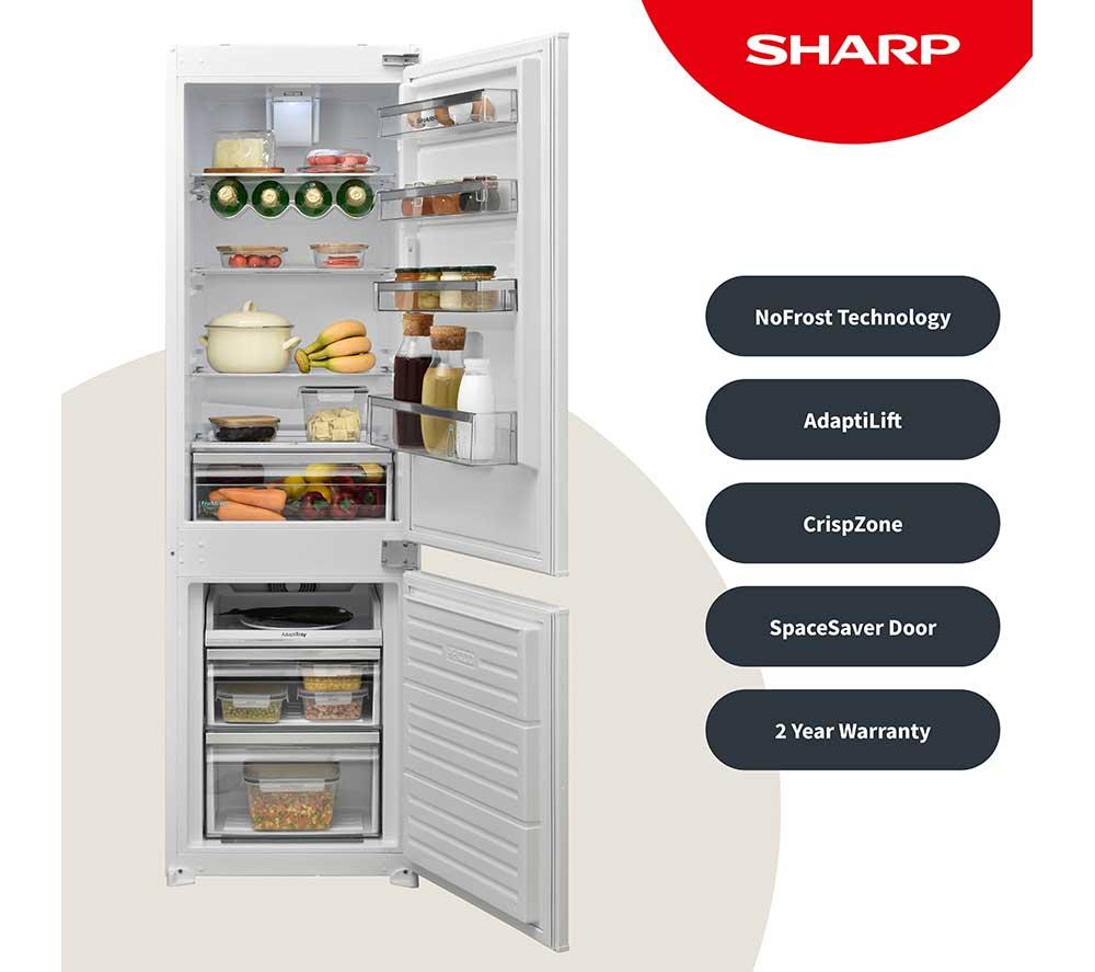 SHARP SJ-BE237M01X-EN Integrated 70/30 Fridge Freezer - Sliding Hinge image number 3 of 7