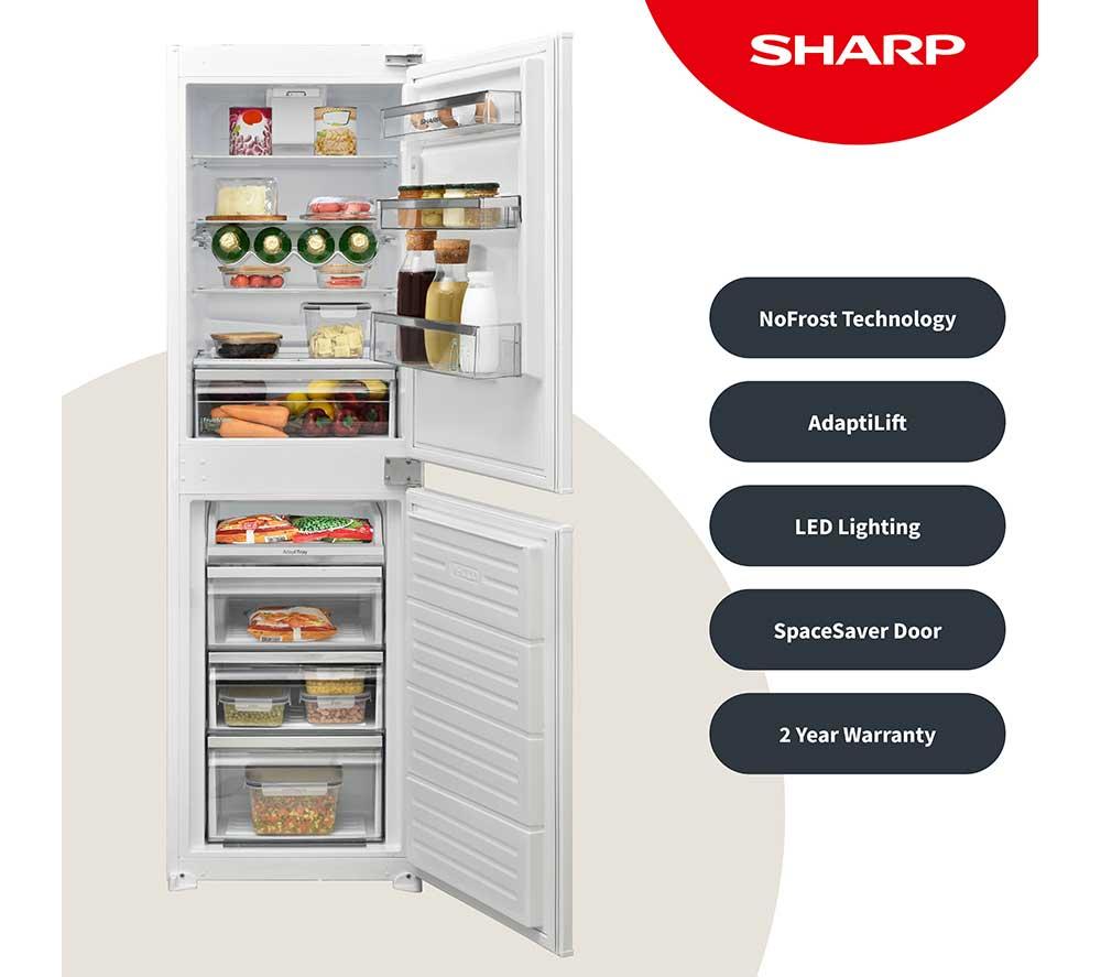 SHARP SJ-BE227M01X-EN Integrated 50/50 Fridge Freezer - Sliding Hinge image number 3 of 6