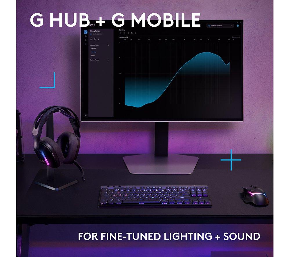 LOGITECH G522 LIGHTSPEED Wireless Gaming Headset - Black image number 7 of 9