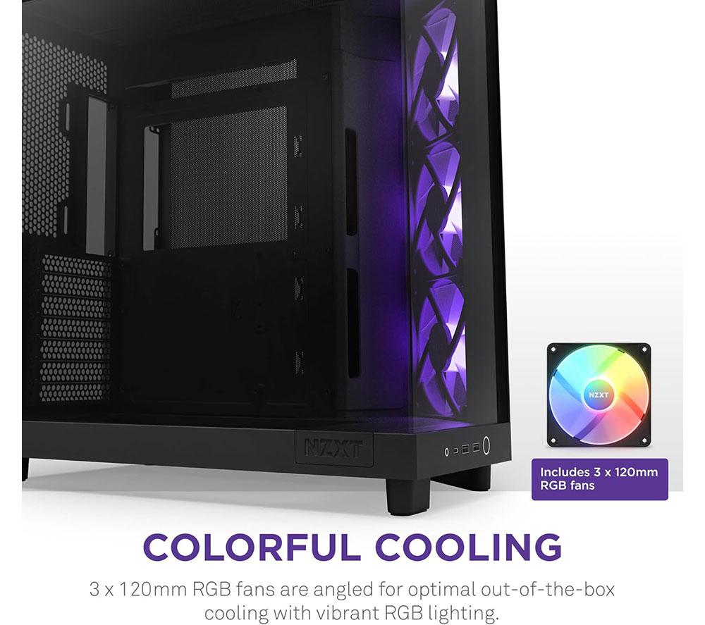NZXT H6 FLOW RGB ATX Mid-Tower PC Case - Black image number 2 of 9