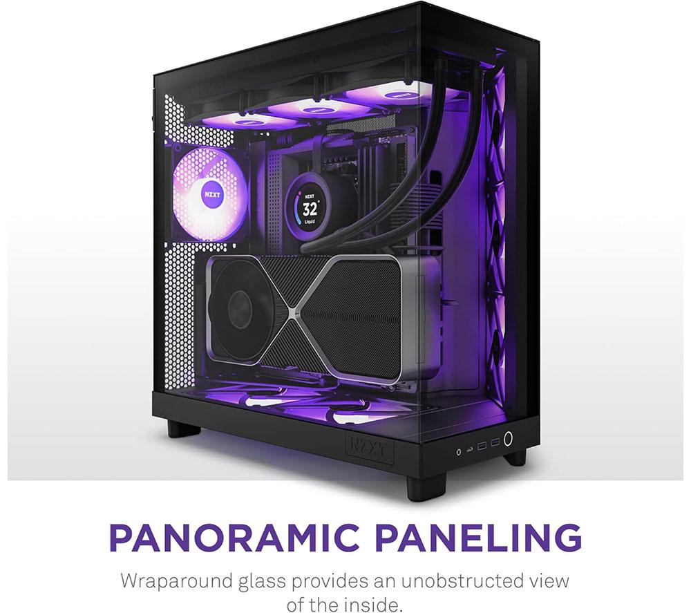 NZXT H6 FLOW RGB ATX Mid-Tower PC Case - Black image number 3 of 9