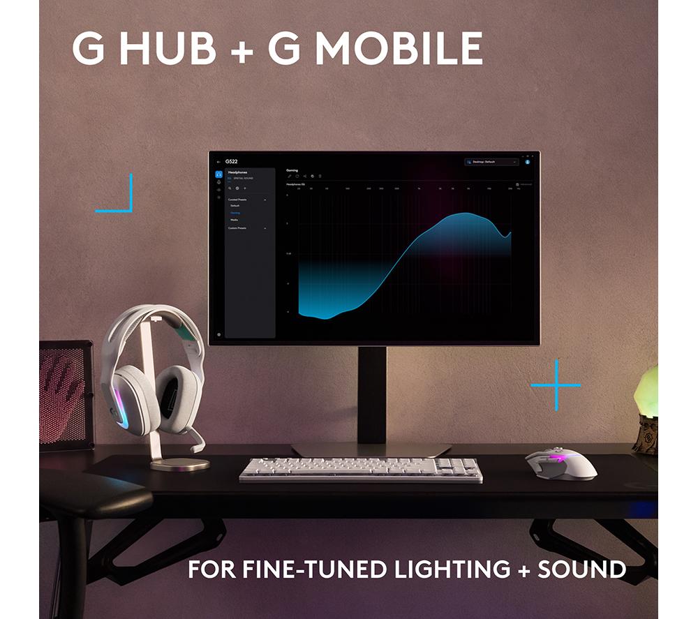 LOGITECH G522 LIGHTSPEED Wireless Gaming Headset - White image number 7 of 9