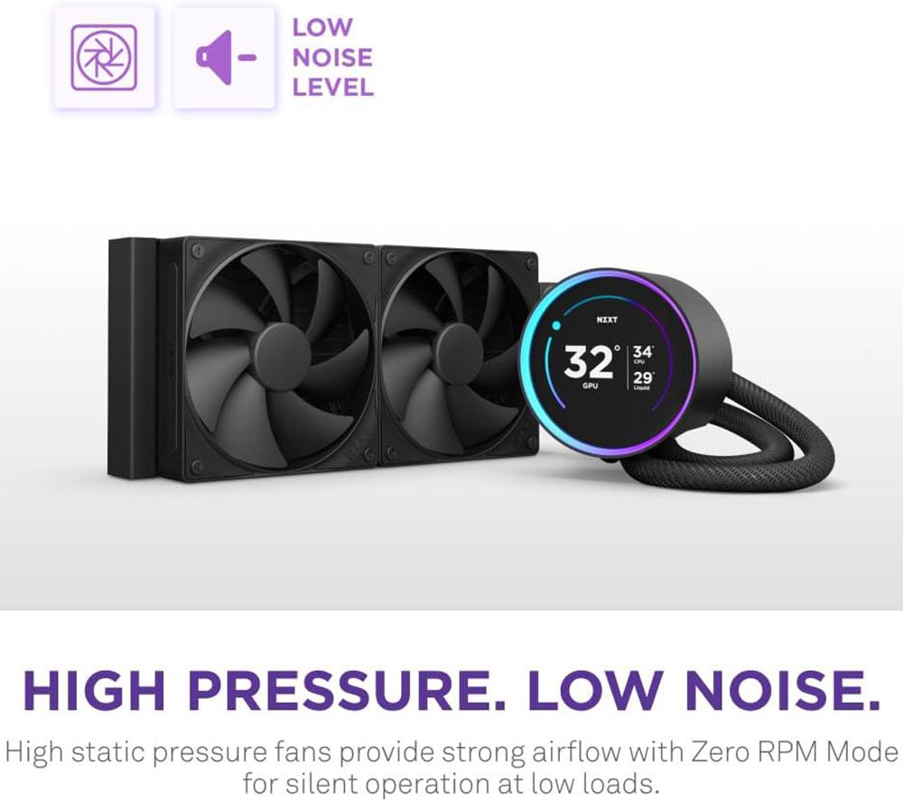 NZXT Kraken Elite 240 RGB 240 mm Liquid CPU Cooler 2400 RPM - RGB LED, Black image number 7 of 12