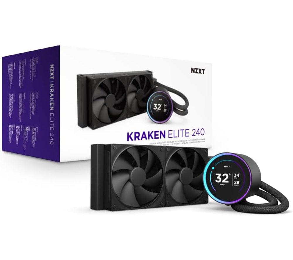 NZXT Kraken Elite 240 RGB 240 mm Liquid CPU Cooler 2400 RPM - RGB LED, Black image number 9 of 12