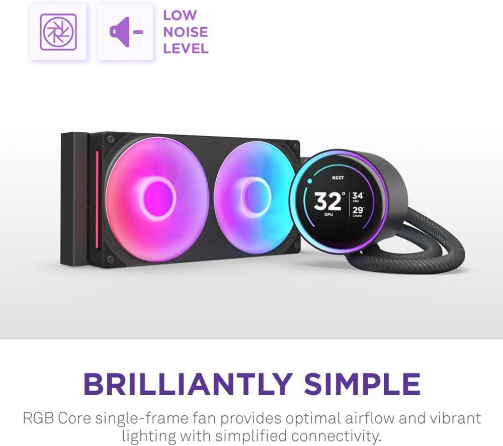 NZXT Kraken Elite 240 RGB 240 mm Liquid CPU Cooler 2000 RPM - RGB LED, Black image number 6 of 12